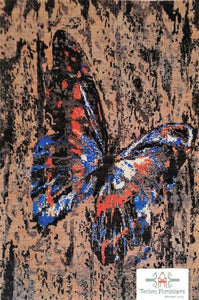 Butterfly Beige and Black Modern Handmade Chobi (4X6 ft)