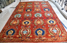 Load image into Gallery viewer, Carrot Red Suzani Hand-Made Carpet (6X9 ft)