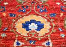 Load image into Gallery viewer, Carrot Red Suzani Hand-Made Carpet (6X9 ft)