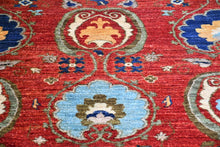 Load image into Gallery viewer, Carrot Red Suzani Hand-Made Carpet (6X9 ft)