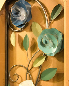 3D Metallic Vintage Roses Wall Hanging