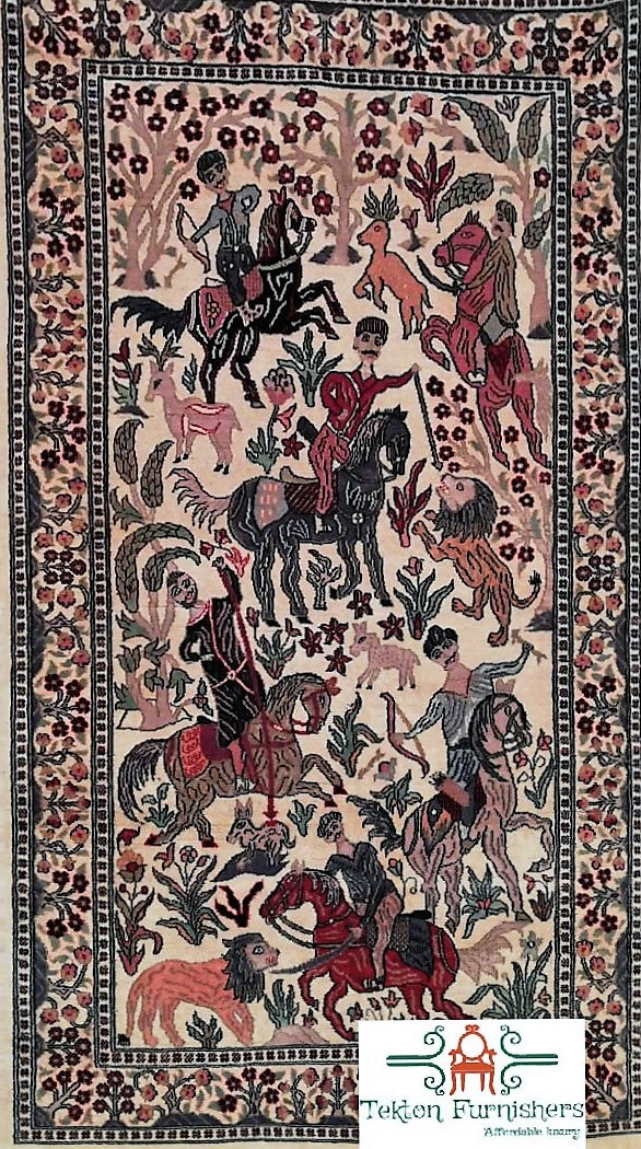 Shikargah Fine Oriental Handmade Carpet (3x5 ft)