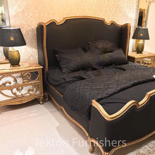Load image into Gallery viewer, Upholstered Bed set in Sheesham wood.