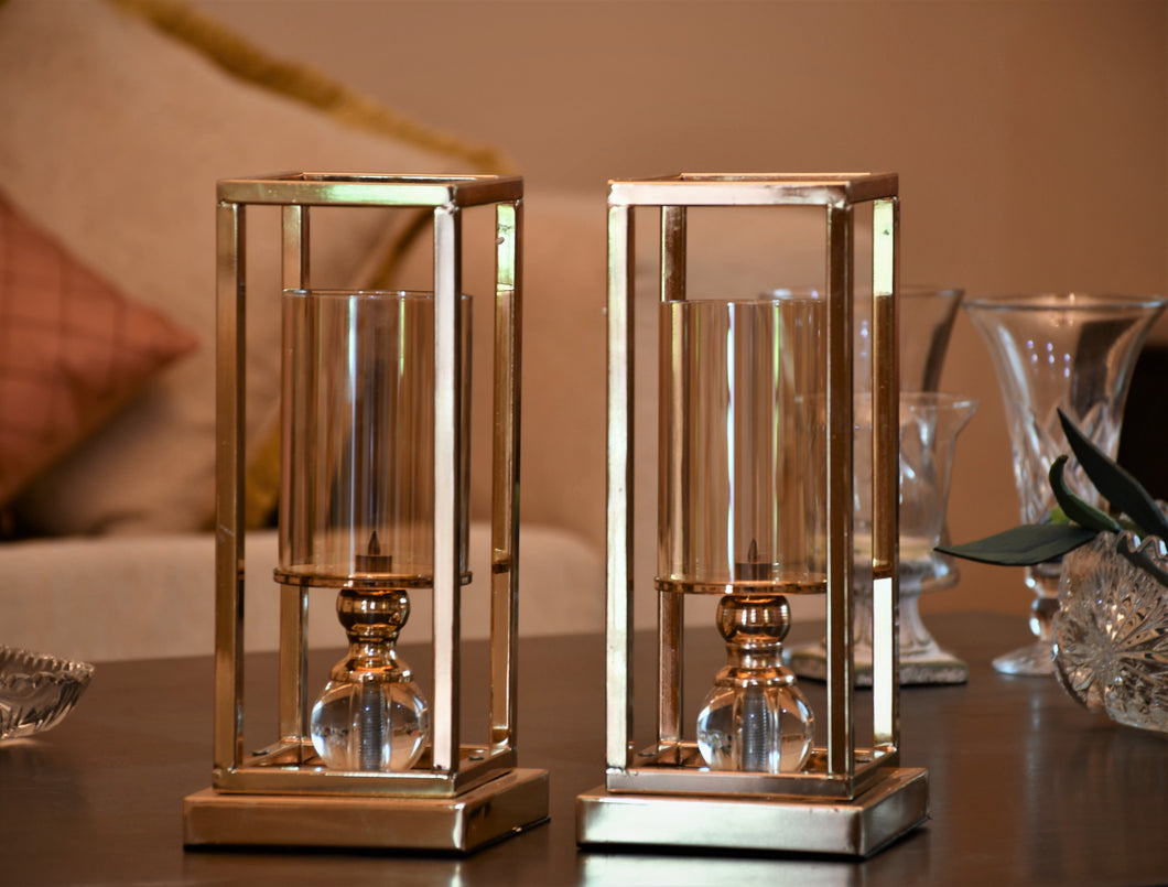 Metal Candle stand Rectangle - Pair