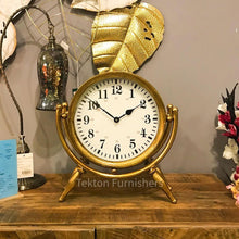 Load image into Gallery viewer, Golden Metal Table Clock.