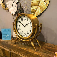 Load image into Gallery viewer, Golden Metal Table Clock.