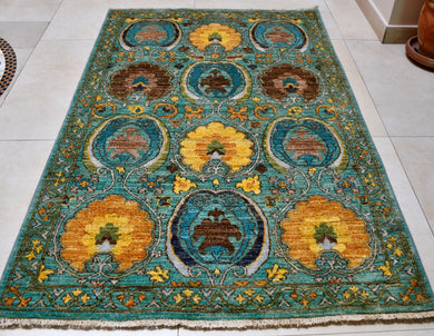Sea green Suzani Chobi (4x6 ft)