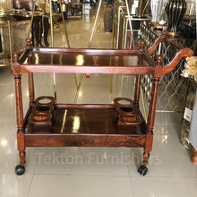 Load image into Gallery viewer, Tea trolley in solid sheesham wood