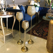 Load image into Gallery viewer, Vintage Gold Cup Candle Stands.